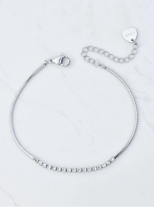 Bransoletka tenisowa, kryształki, stal S109906S00