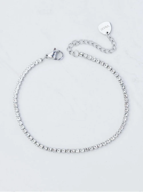 Bransoletka tenisowa, kryształki, stal S109907S00