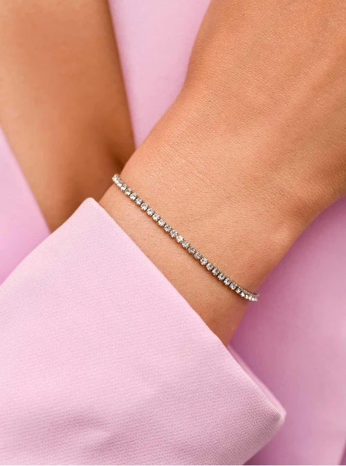 Bransoletka tenisowa, kryształki, stal S109910S00