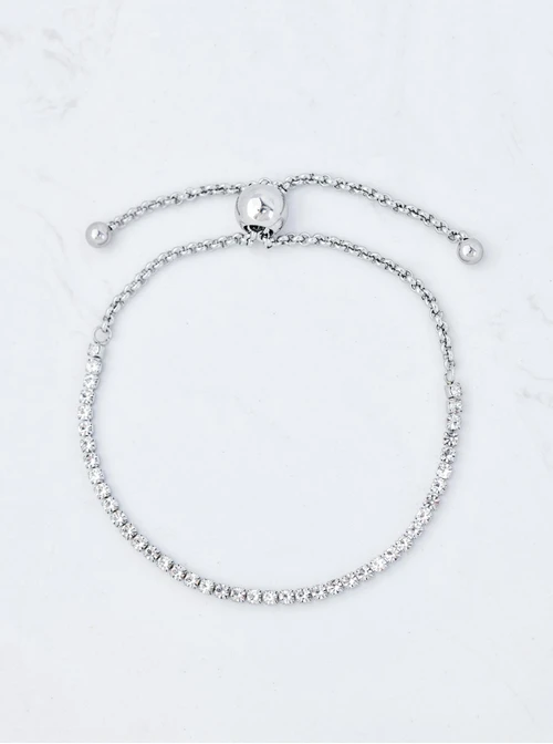 Bransoletka tenisowa, kryształki, stal S109910S00