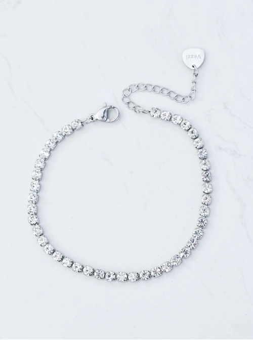 Bransoletka tenisowa, kryształki, stal S109912S00