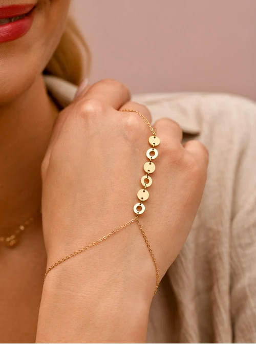 Bransoletka z pierścionkiem, stal pozłacana S109982Z00