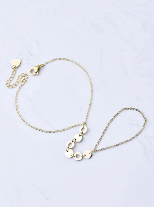 Bransoletka z pierścionkiem, stal pozłacana S109982Z00