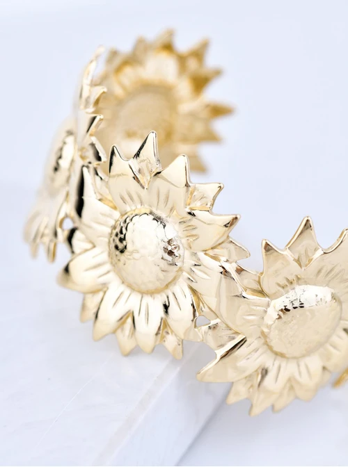 Bransoletka kwiaty, stal pozłacana S109652Z00