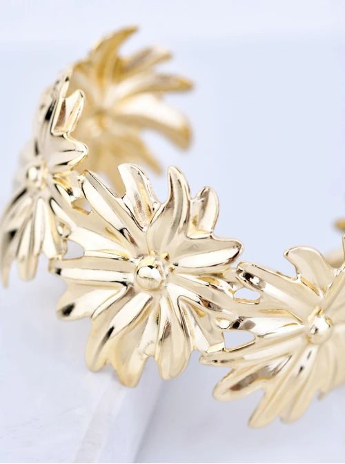 Bransoletka kwiaty, stal pozłacana S109656Z00