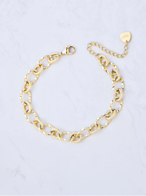 Bransoletka łańcuch, baza Charms, stal pozłacana S109745Z00