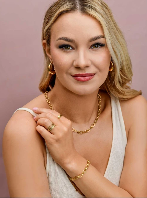 Bransoletka łańcuch, baza Charms, stal pozłacana S109745Z00