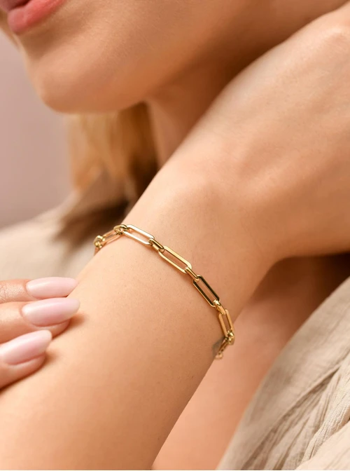 Bransoletka łańcuch, baza Charms, stal pozłacana S109776Z00