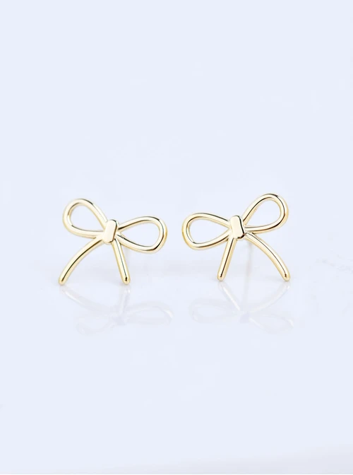 Kolczyki kokardki, stal pozłacana S209898Z00