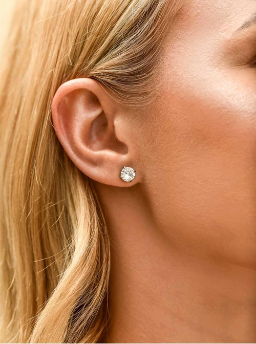 Kolczyki kryształek, 7mm, stal S205350S02