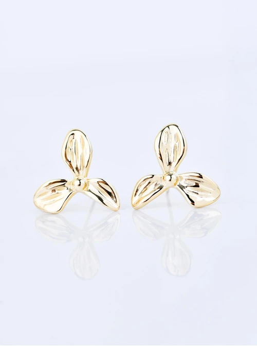 Kolczyki kwiatuszki, stal pozłacana S209357Z00