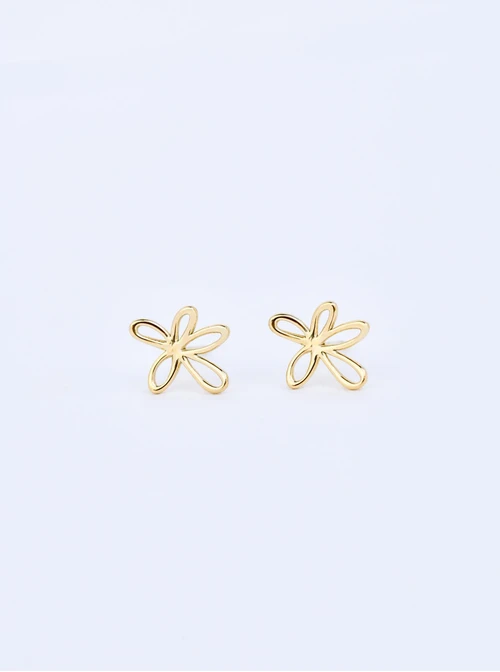 Kolczyki kwiatuszki, stal pozłacana S209685Z00