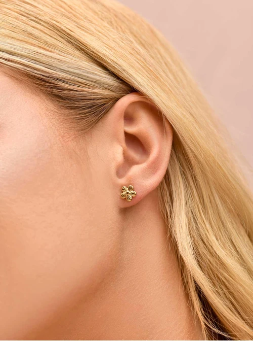 Kolczyki kwiatuszki, stal pozłacana S209827Z00