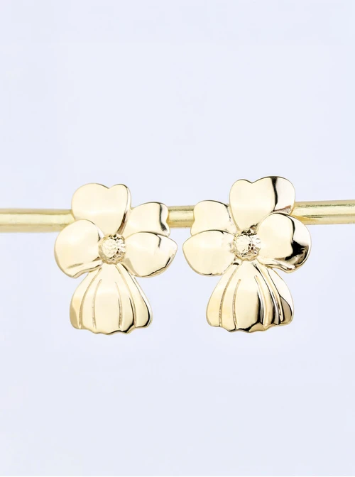Kolczyki kwiaty, stal pozłacana S209668Z00