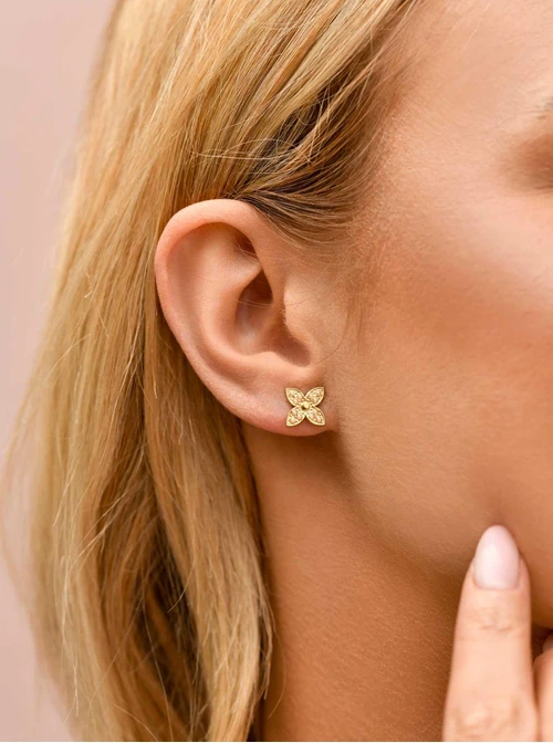 Kolczyki lilijki, stal pozłacana S209825Z00