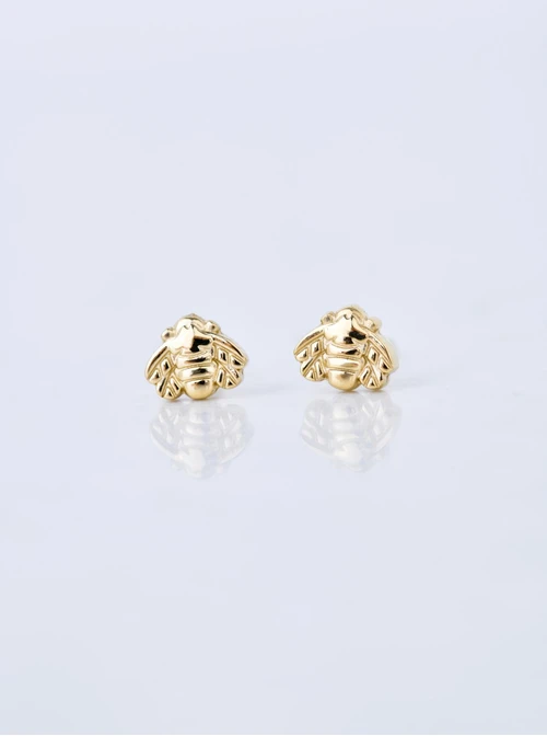 Kolczyki malutkie owady, stal pozłacana S209981Z00