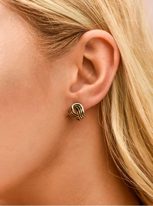 Kolczyki nieregularne, stal pozłacana S209478Z00