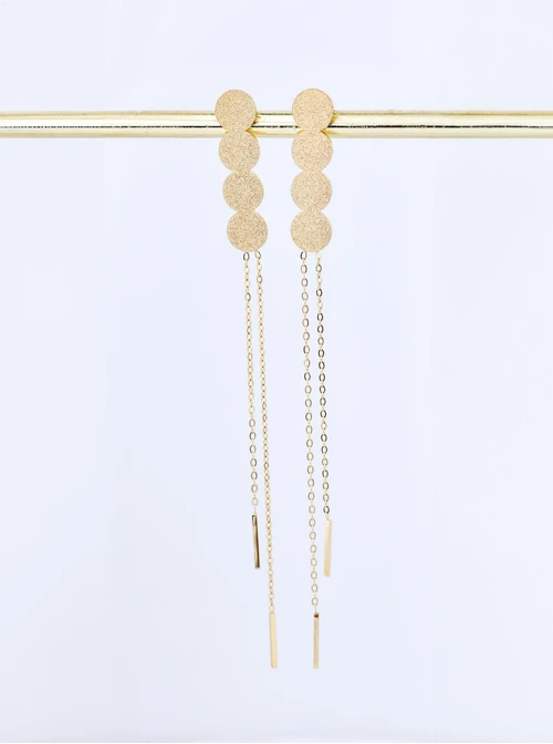 Kolczyki wiszące kółeczka, stal pozłacana S209798Z00