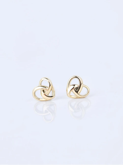 Kolczyki zaplatane serduszka, stal pozłacana S209958Z00