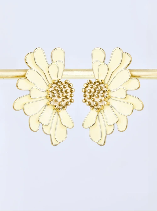 Kolczyki żółte kwiaty, stal pozłacana S209670Z10
