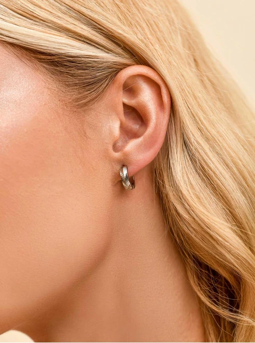 Kolczyki frezowane kółeczka, stal S209878S00