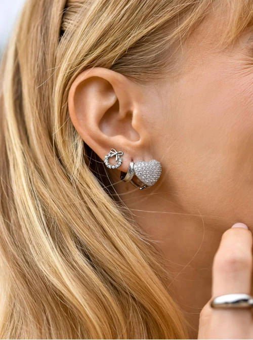 Kolczyki frezowane kółeczka, stal S209878S00