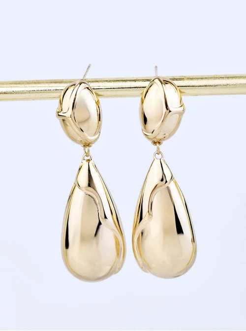 [Zestaw] Kolczyki kwiatuszki, biały, złoty S200106Z02