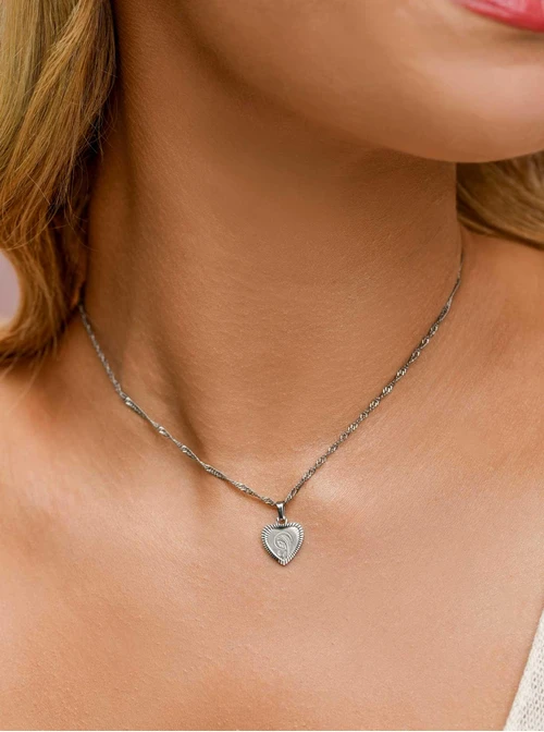 Naszyjnik Medalik, serce, stal  S309558S00