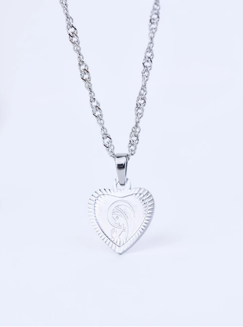 Naszyjnik Medalik, serce, stal  S309558S00