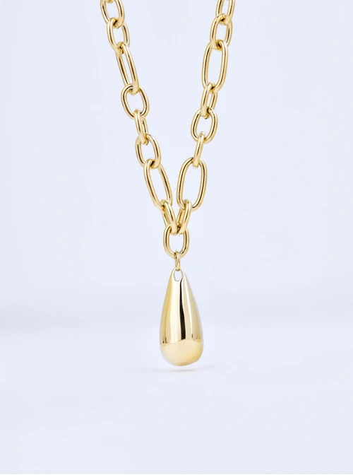 Naszyjnik dmuchana kropla, stal pozłacana S309872Z00