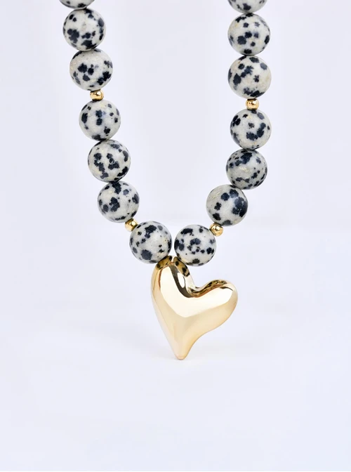 Naszyjnik dmuchane serce, Dalmatyńczyk, stal pozłacana S309889Z00