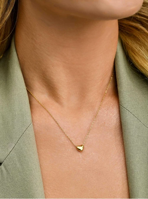 Naszyjnik dmuchane serduszko, stal pozłacana S309968Z00