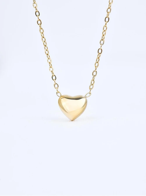 Naszyjnik dmuchane serduszko, stal pozłacana S309968Z00