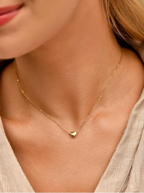 Naszyjnik dmuchane serduszko, stal pozłacana S309968Z00