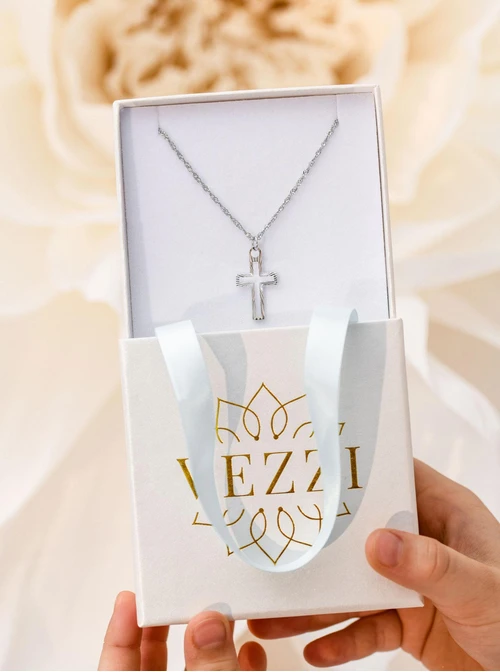 Naszyjnik frezowany krzyżyk, stal  S309611S00