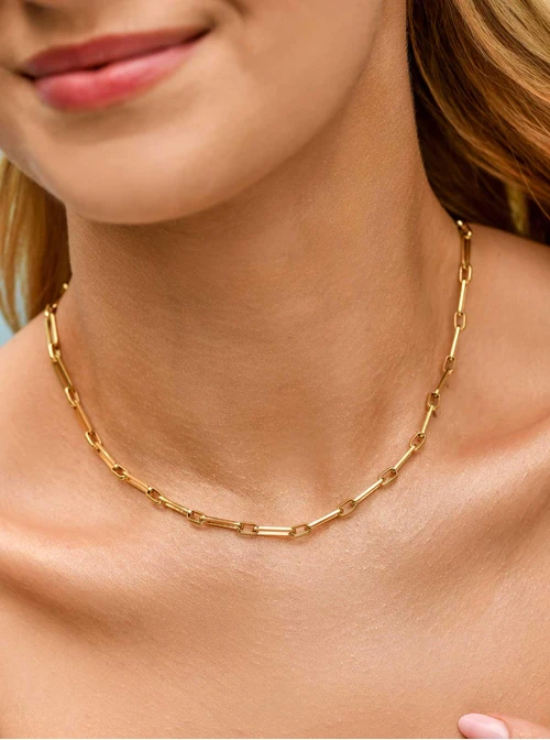 Naszyjnik łańcuch, baza Charms, stal pozłacana S309775Z00