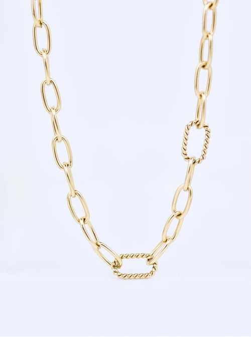 Naszyjnik łańcuch, baza Charms, stal pozłacana S309856Z00