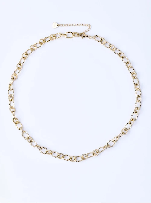 Naszyjnik łańcuch, stal pozłacana S309744Z00