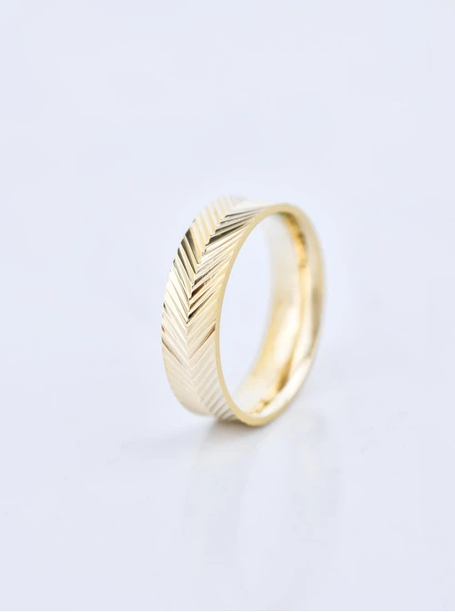 Obrączka frezowana, stal pozłacana S409879Z00