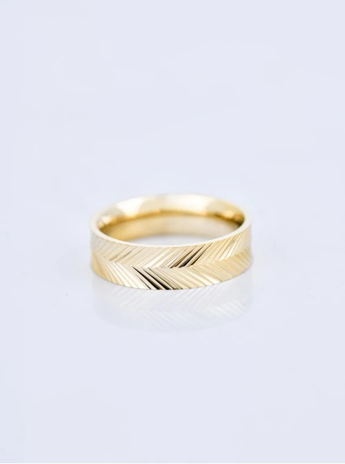 Obrączka frezowana, stal pozłacana S409879Z00