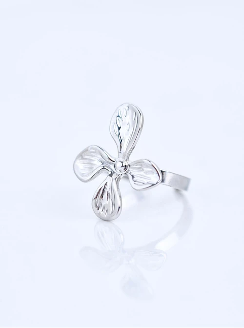 Pierścionek regulowany, kwiatek, stal S409356S00-0