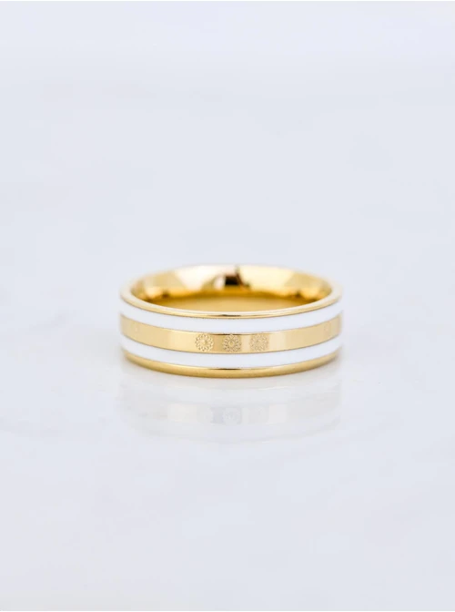 Pierścionek z Rozetą Vezzi, stal pozłacana  S409934Z02