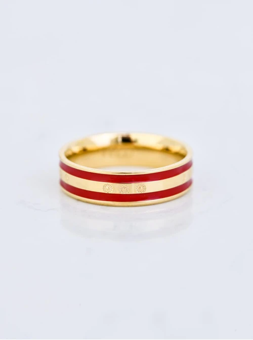 Pierścionek z Rozetą Vezzi, stal pozłacana S409934Z03