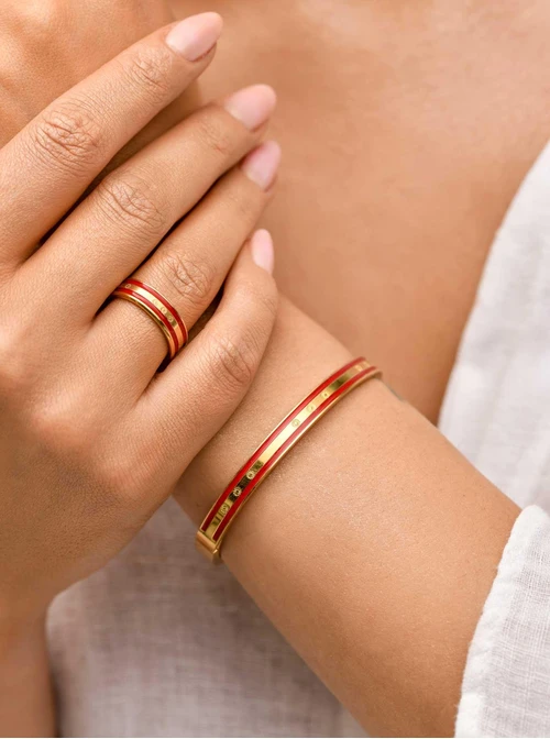 Pierścionek z Rozetą Vezzi, stal pozłacana S409934Z03