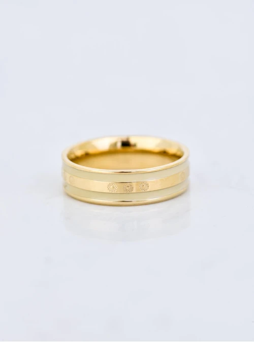 Pierścionek z Rozetą Vezzi, stal pozłacana S409934Z15