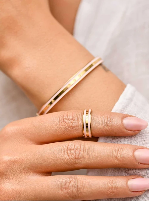 Pierścionek z Rozetą Vezzi, stal pozłacana S409934Z06