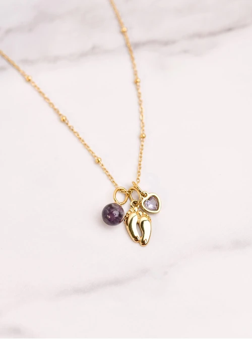 Zawieszka Ametyst, stal pozłacana SC08059Z00-05