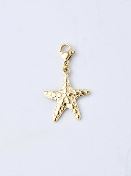 [Zestaw] Naszyjnik łańcuch, baza Charms, stal pozłacana S309856Z00