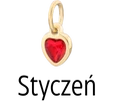 Zawieszka serce kryształ urodzeniowy, Styczeń, stal pozłacana SC08061Z00-01