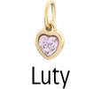 Zawieszka serce kryształ urodzeniowy, Luty, stal pozłacana SC08061Z00-02
